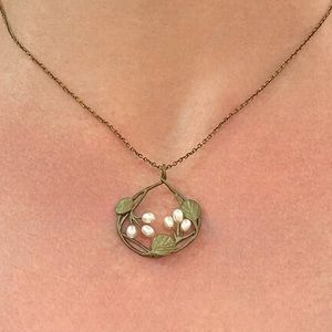 Michael Michaud Necklace Bronze Pearl Pendant Strawberry Handmade Silver Seasons